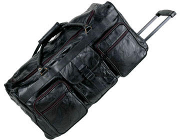 HS2090 Patchwork Leather 25 Inch Long Travel Bag with Wheels Click for Large View