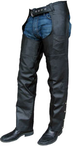 CH925L Leather Plain Chaps W/ Velkro Pocket