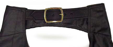 LEATHER CHAPS BELT CLOSE UP