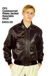 COMMERCIAL PILOTS LEATHER JACKET SALE $450 ON DEERSKIN & $395  FOR WHOS COMPANY HAVE AN ACCOUNT WITH SAN DIEGO