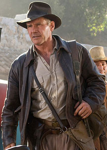 Harrison Ford as Indiana Jones wearing leather jacket