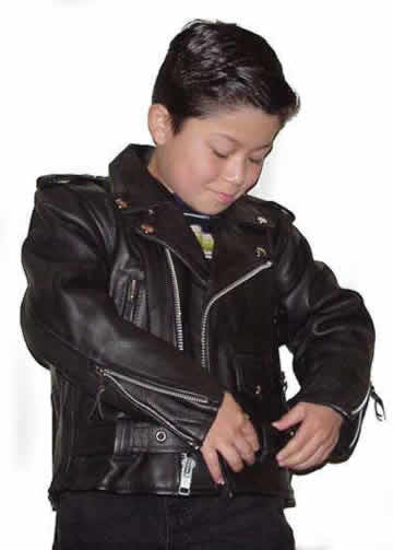 K1 Kids Lightweight Leather Motorcycle Leather Classic Jacket