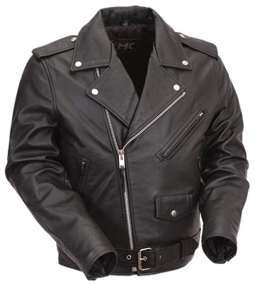 K1FM Kids Basic Biker Leather Jacket with Crossover Collar