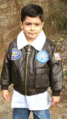 KIDS PU BOMBER WITH PATCHES SALE $45 TO $55