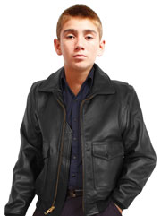 Kids Black G1 Navy Leather Bomber Jacket Made in the USA