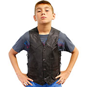 KV392 Kids Leather Vest  with Adjustable Side Laces