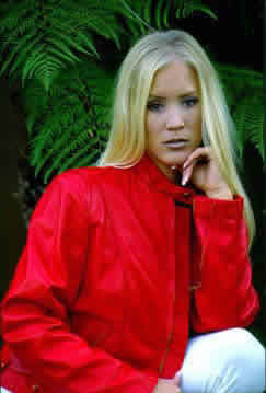 Red Melissa Ladies Motorcycle Jacket