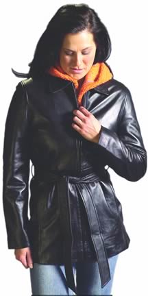 Style B29250 Ladies Lambskin  Belted Leather Jacket