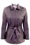 B11 LADIES BELTED LEATHER JACKET
