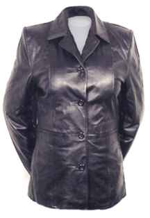 Ladies 4 Button Lambskin Leather Jacket