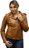 Click here for the LB6841 Ladies Tan Lambskin Jacket Only Front View