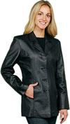 W41P Ladies Plus Size Leather Blazer