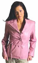Style A21026 Ladies  Belted  Blazer  -- San Diego Leather Jacket