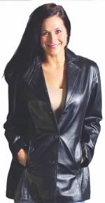 A21065  LADIES  LEATHER  BLAZER