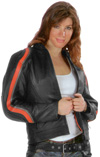 C6632 Ladies Jacket With Orange & Grey Stripe