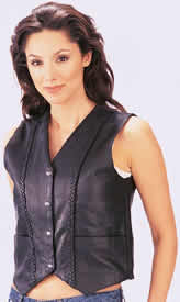 MENS LEATHER BRAIDED VEST WITH LACES