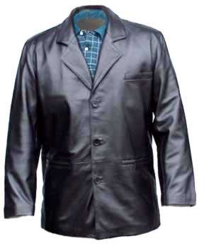 NZ882 MENS   LEATHER   BLAZER 