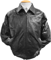 Mens Leather Zig Zag Bomber Jacket Sale
