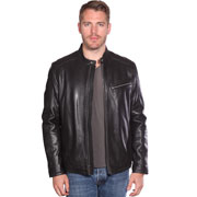 B1115 Mens Contemporary Cafe Racer Lambskin Leather Jacket