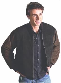 S166 Mens Baseball Suede Jacket
