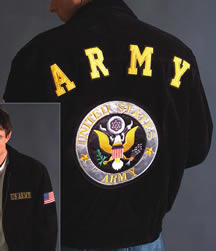 S23770 Mens Suede Army Waist Jacket it has a small US flag patch
