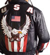 USA 2 Mens Waist Leather Jacket