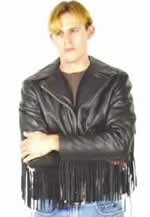 102XF Mens Leather Fringe Jacket Made in the USA
