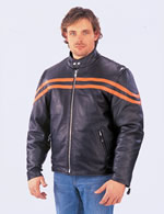 528 MENS STRIPES  MOTORCTCLE JACKET