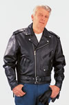 C100 Mens Plain Motorcycle Leather Jacket $79.95