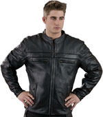 C1408 Vented Scooter Leather Biker Jacket