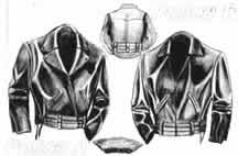 Drawing Police A  Leather Motorcycle Jacket