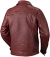 C269 Blood Red Leather Classic Motorcycle Jacket with Vents Back View