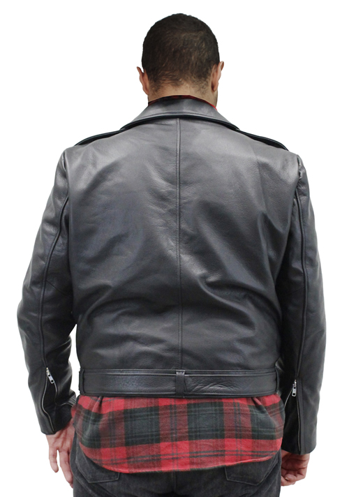 Deadman Mens Motorcycle Leather Jacket | Back View