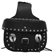 LEATHER SADDLE BAG 1 - 11X9 WITH STUDS & CONCHO