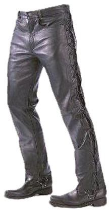 showing the patch pocket with 2 snaps and a billows pleat on sides to make the pocket hold more. Chaps 105 are Leather and are for Men or Women