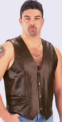 V110 LEATHER BIKER VEST SALE $75.00
