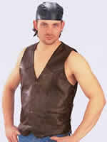 V111 Mens Leather Vest