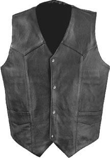 V1310 Mens Plain Leather Biker Vest