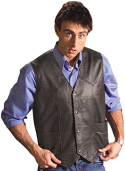 V22356 Mens Leather Vest