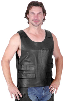 MENS LEATHER BRAIDED VEST WITH LACES
