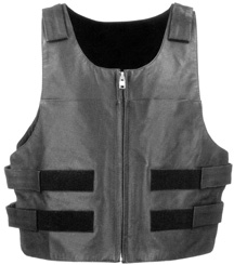 Mens V2643 Leather Vest With Adjustable Velkro Straps & Zipper