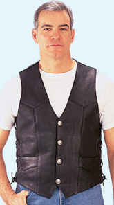 MV1 Mens Leather Vest USA Made