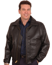 G1 Navy Cowhide Military Bomber Jacket Plain Leather Collar
