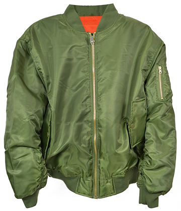 MA1 Green Nylon Military Pilot Specs Aviation Bomber Jacket | Leather.com