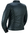 LB843 Ladies Black Lambskin Leather Short Scooter Fashion Jacket Back View