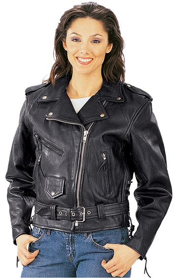 C11 Women's Classic Motorcycle Leather Jacket with Side Laces | Leather.com