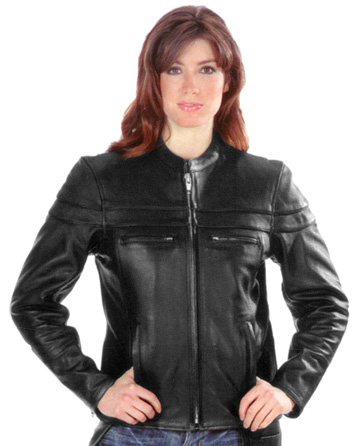 LC6537 Ladies Premium Leather Biker Jacket with Vents | Leather.com
