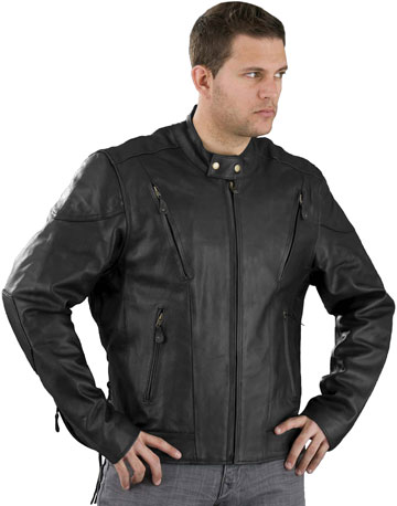 C5410 Mens Vented Scooter Leather Motorcycle Jacket with Vents ...