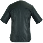 C775 Perforated Leather Baseball Shirt with Chest Pockets and Snaps Back View