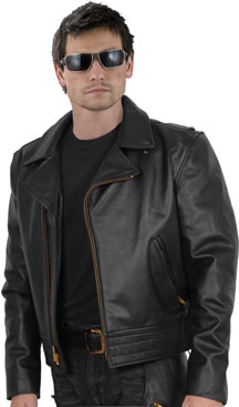 Police A Motorcycle CHP style leather jacket Made in the USA | Leather.com